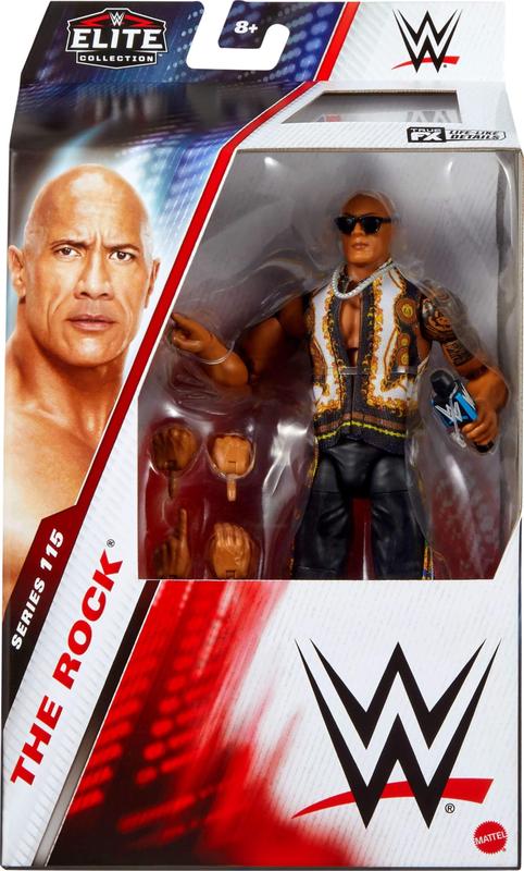 Boneco de ação Mattel WWE Elite The Rock Series 115 15cm - Bonecos
